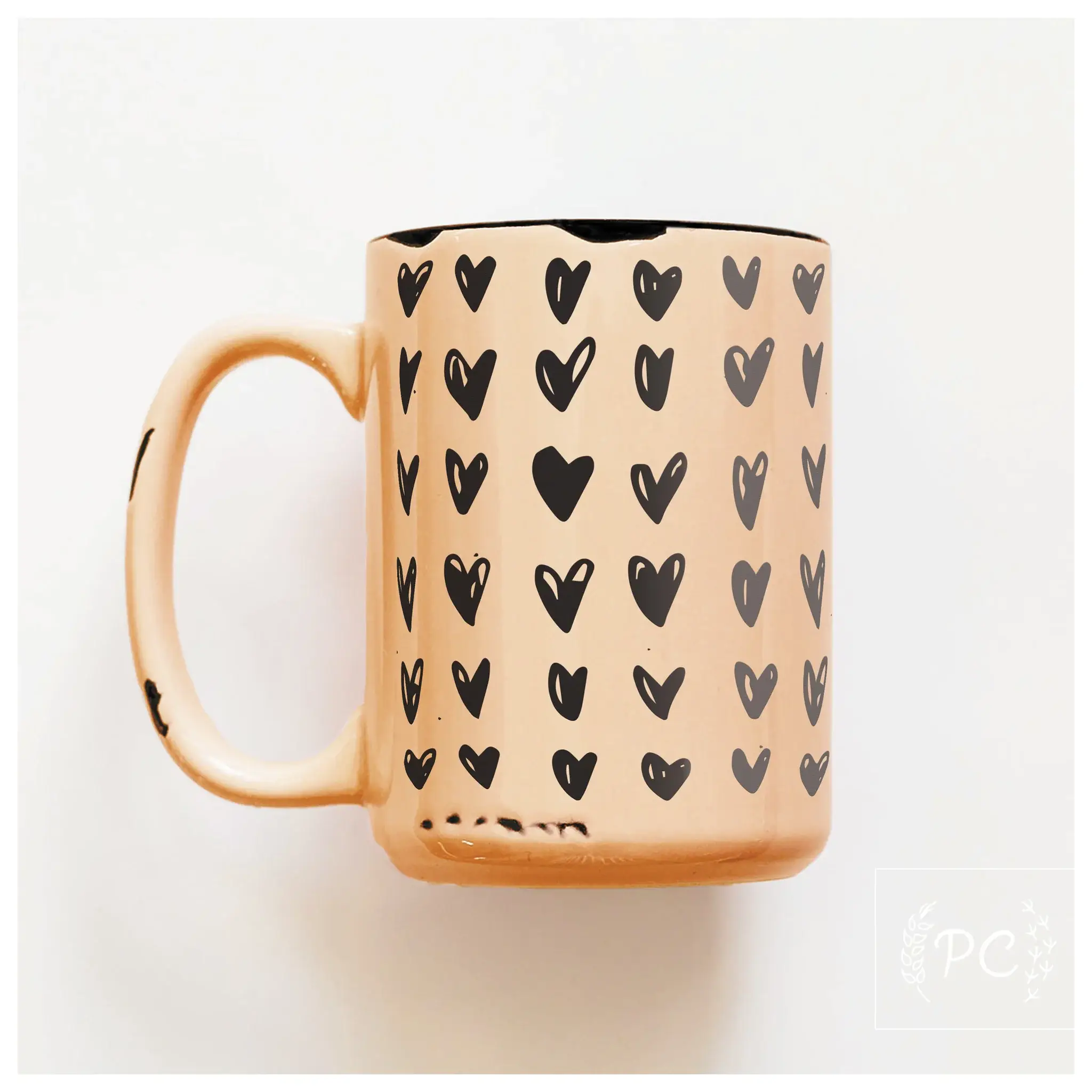 Prairie Chick Prints - Wholesale Coffee Mug - Hearts | Ceramic Mug3