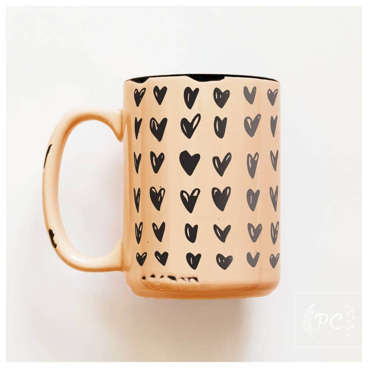 Prairie Chick Prints - Wholesale Coffee Mug - hearts | ceramic mug3