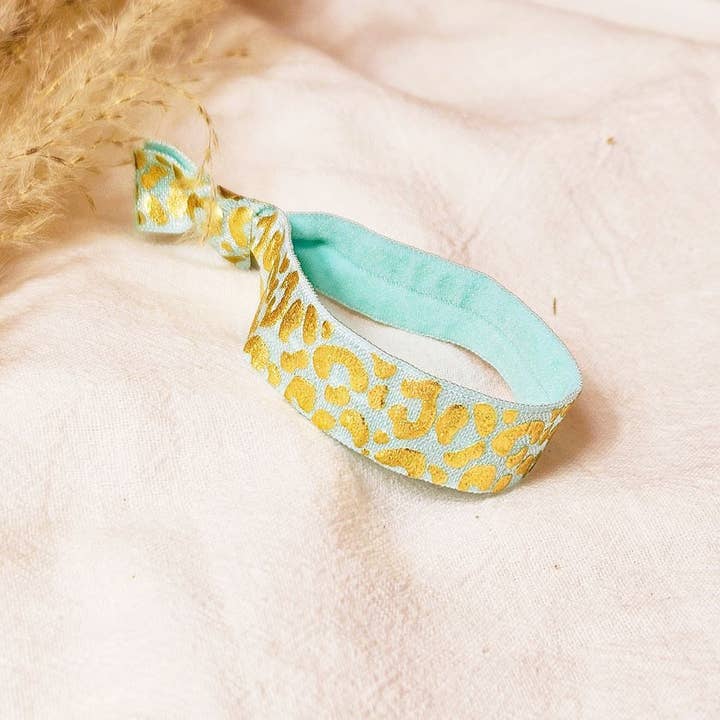 Ibiza Boutique - Wholesale Woven/Braided Bracelet - Ibiza leopard green rubber band