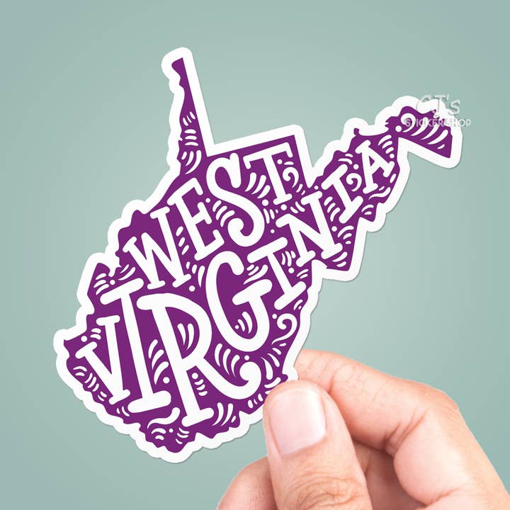 West Virginia State Farverigt klistermærke Vinyl Mærkat for engroshandel hos CJ's Sticker Shop