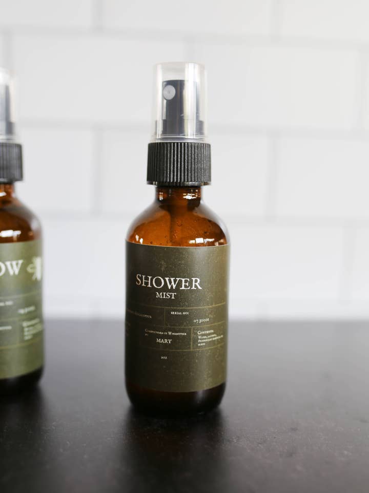 Shower Mist: Energizing Eucalyptus Peppermint 2oz for wholesale by Deja Vu Foundry