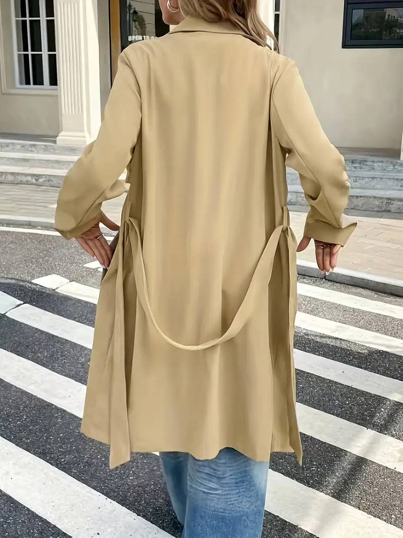 Khaki Effortless Essential lightweight trench coat for wholesale on Faire4