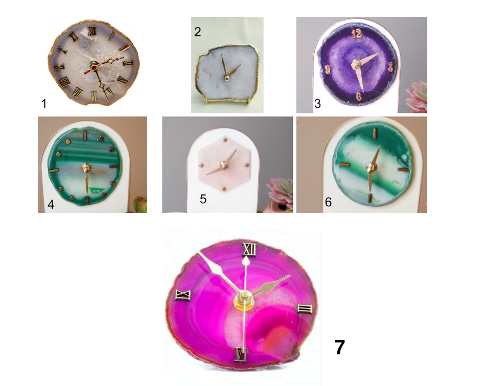 The Crushed Crystal - Wholesale Desk Clock - Wholesale Starter set 9 Grey / White Agate Desk Clocks5