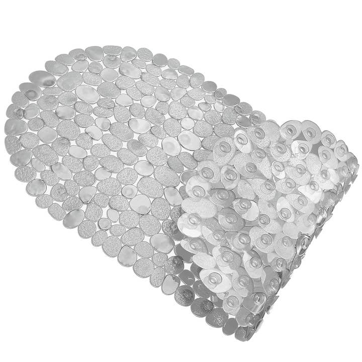 home mart goods - Wholesale Bath Mat Set - Grey Stone Pebbles Vinyl Non-Slip Bathtub Shower Mat