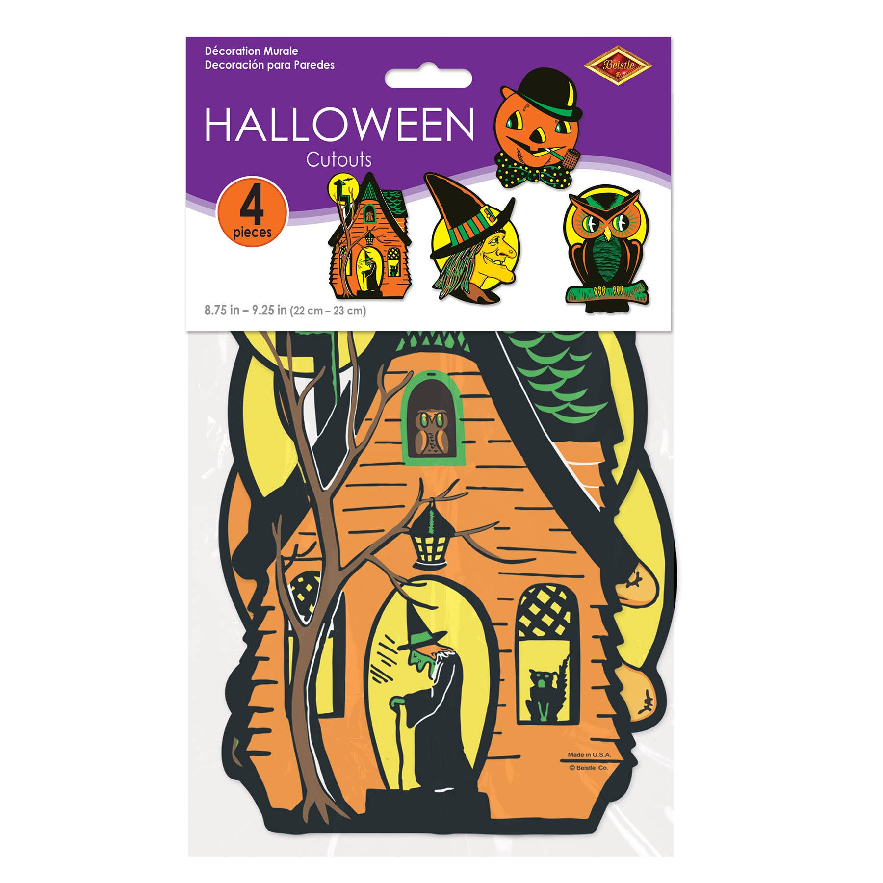 Beistle - Wholesale Cutouts - Halloween Cutouts, 8½"-9¼", 4 per package, Assortment varies1