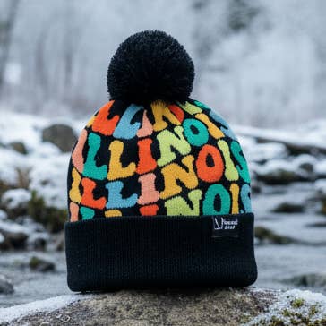 ILLINOIS Bunte Pom-Pom-Mütze - Warme gestrickte Wintermütze für den Großhandel von Northern Icons Creations INC