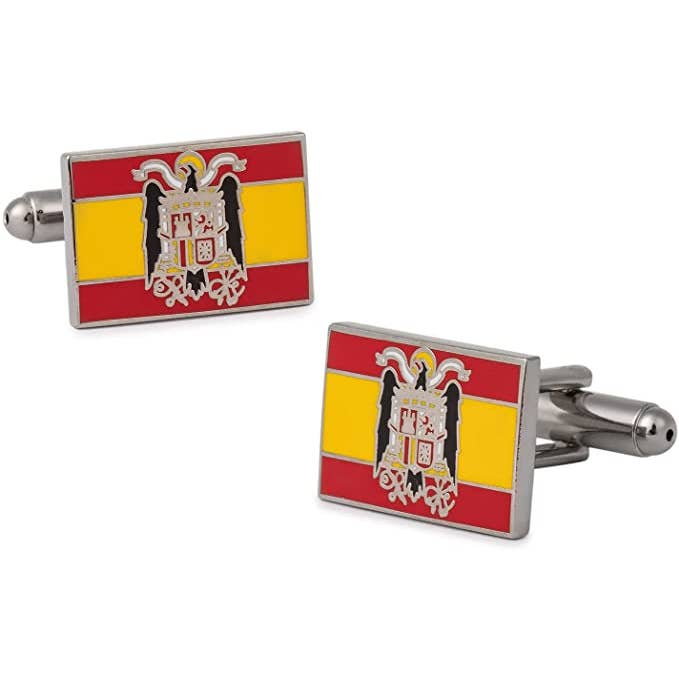 Boutons de manchette pour chemise drapeau espagnol Aguila de San Juan pour la vente par Beclosetoyou