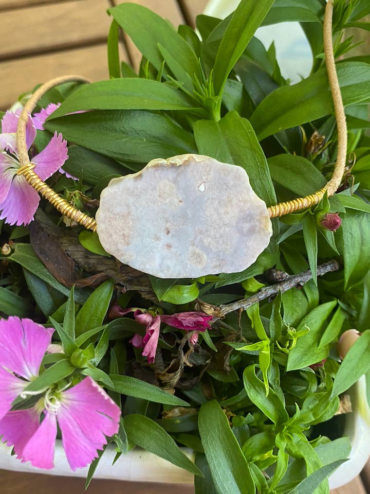 Cherry Agate Slab Necklace for wholesale by Rebel Milk