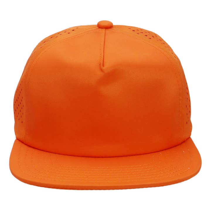 Cap Zone - Wholesale Flat Brim Cap - Unisex - Five Panel Unstructured Polyester Perforated Snapback16