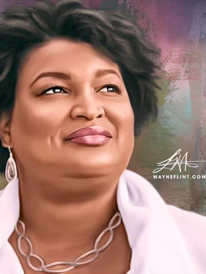 Stacey Abrams per la vendita all'ingrosso da parte di Wayne Flint Digital Portraits