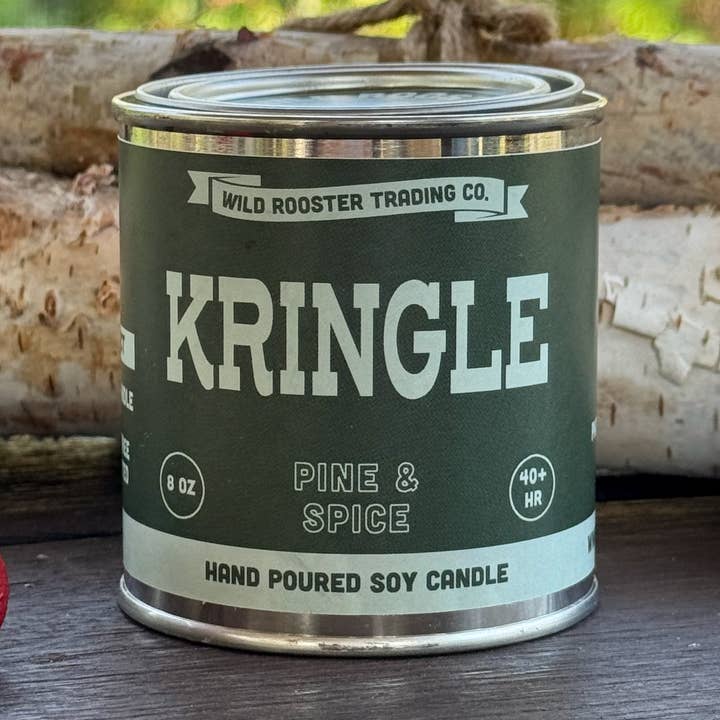 Kringle | Pine & Spice | Bougie parfumée à la cire de soja pour la vente par Wild Rooster Trading Co.
