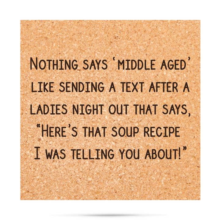 Niets is zo oud als kurkenonderzetters met soeprecept voor wholesale door ellembee gift