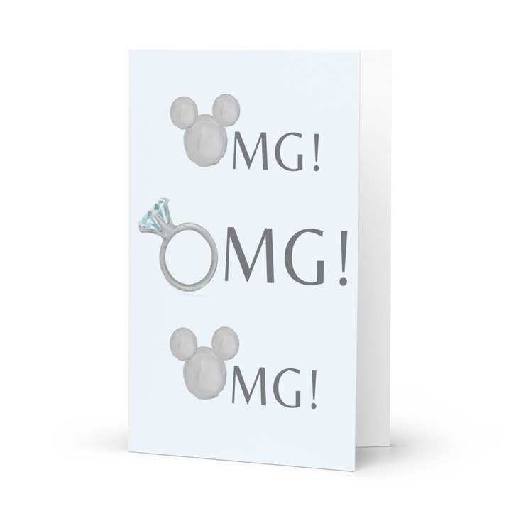 OMG! Mouse Head Engagement Greeting Card for wholesale by Wishbrush