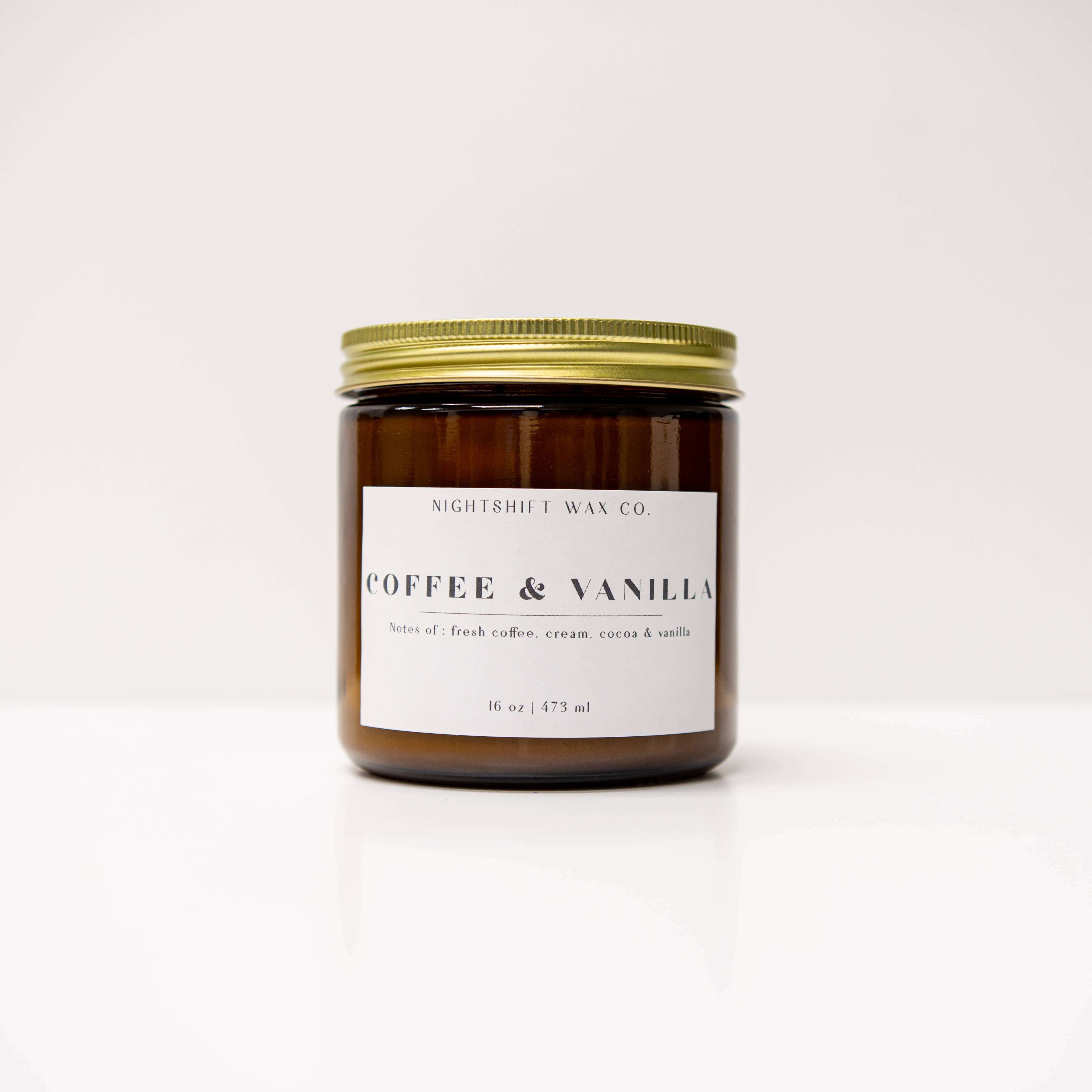 Nightshift Wax Co. – Großhandel Kerze im Glas / gefüllte Kerze – Kaffee + Vanille Soja Kerze2