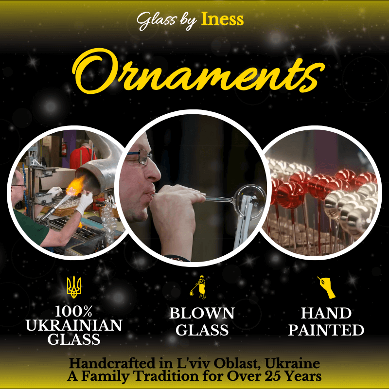 Glass by Iness - Wholesale Ornament - Blue Blown Glass Ornament - Handcrafted - Fancy Snowflake Design4