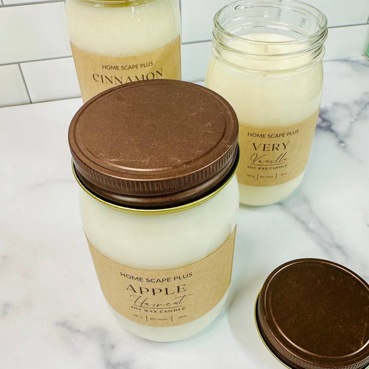 Slow Burn Flame - Wholesale Jar/filled candle - Elevate your home's atmosphere with this meticulously crafted 18oz soy!! Wax Candle-Rose Gold Lid 18oz1