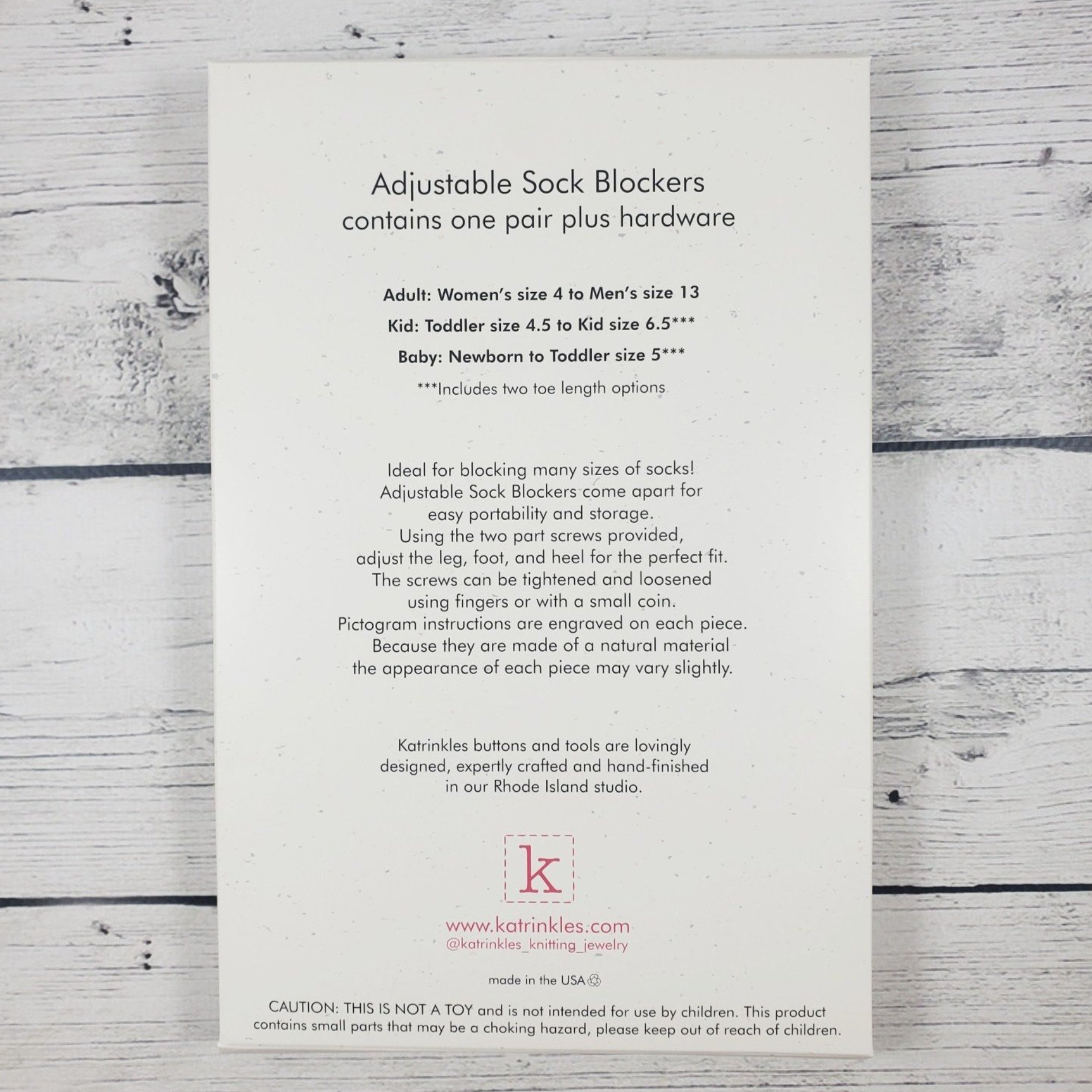 Katrinkles - Wholesale Knitting/Crochet Supplies - Adjustable Sock Blockers - Pair 5