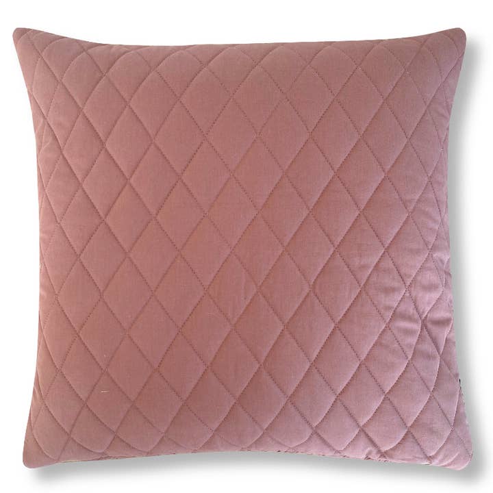 Quiltet pude solid brun Joelle 50x50 cm for engroshandel hos Mitomito