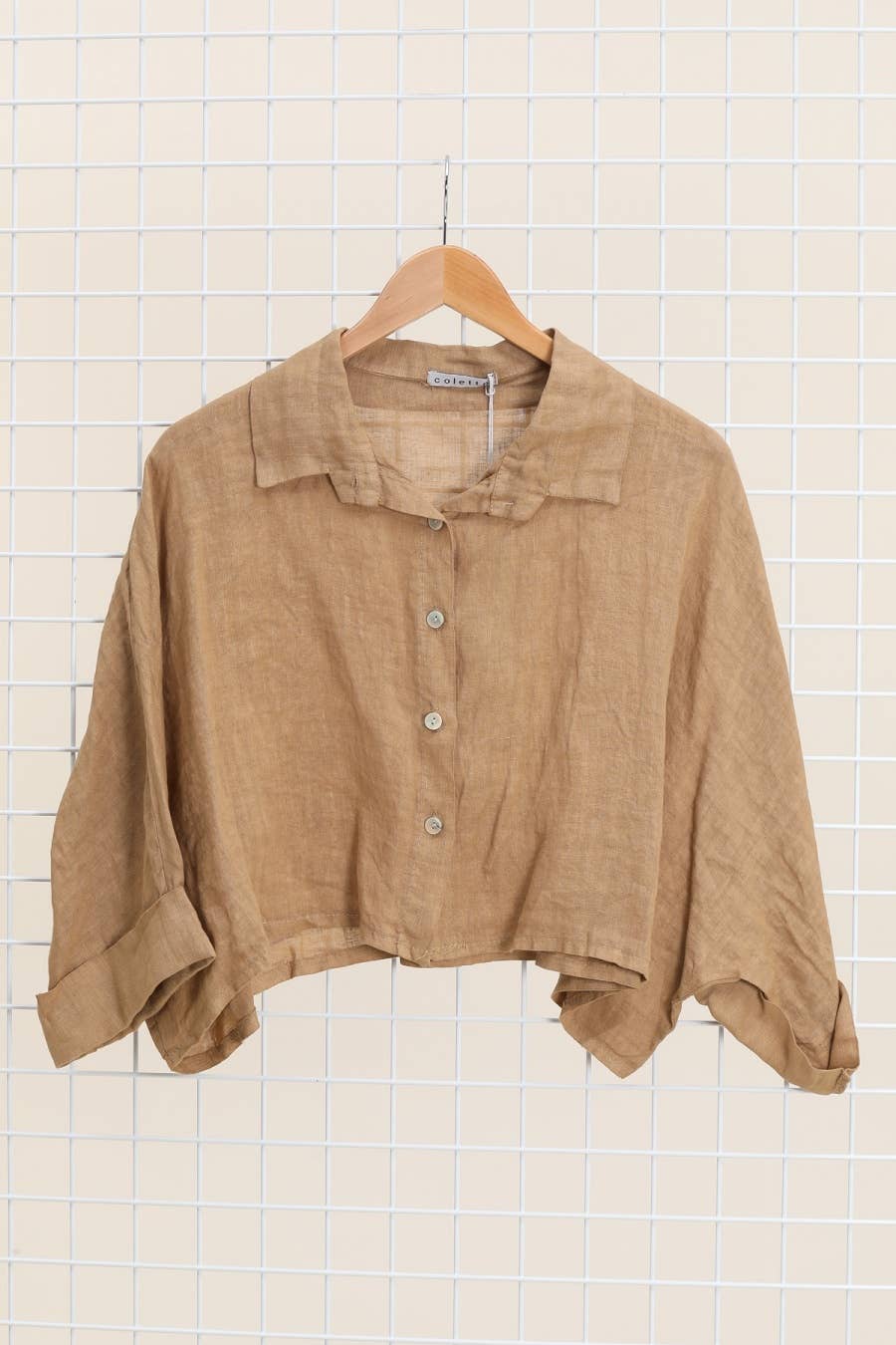 la maison des fibres naturelles - Wholesale Button Down Shirt - Women's - Linen crop shirt 83263 100% linen23