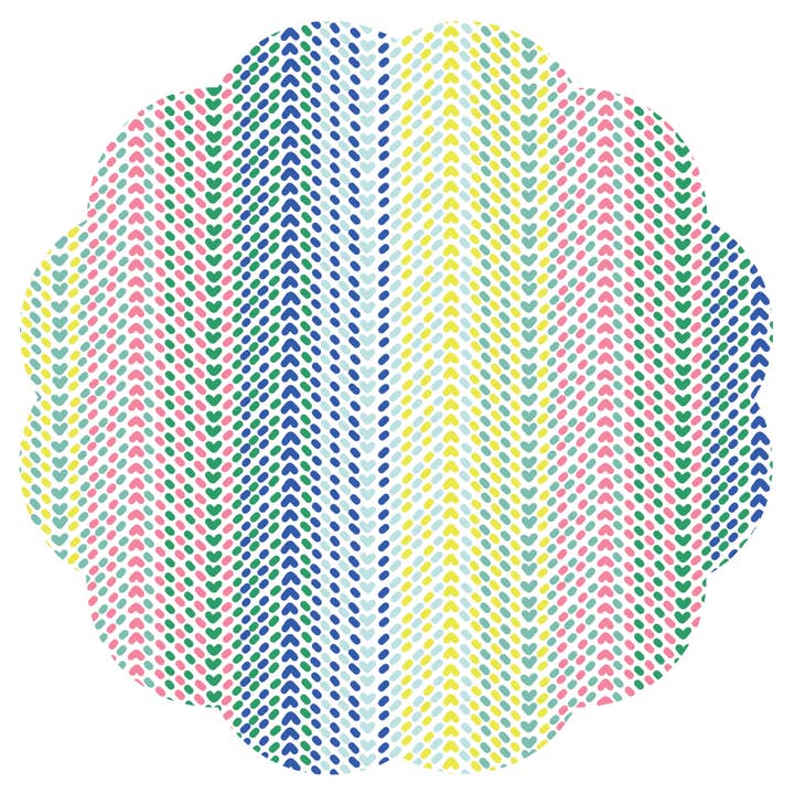 Chevronprickiga pappersunderlägg med kammusselmönster | Set om 24 för wholesale av Lucy Grymes Designs