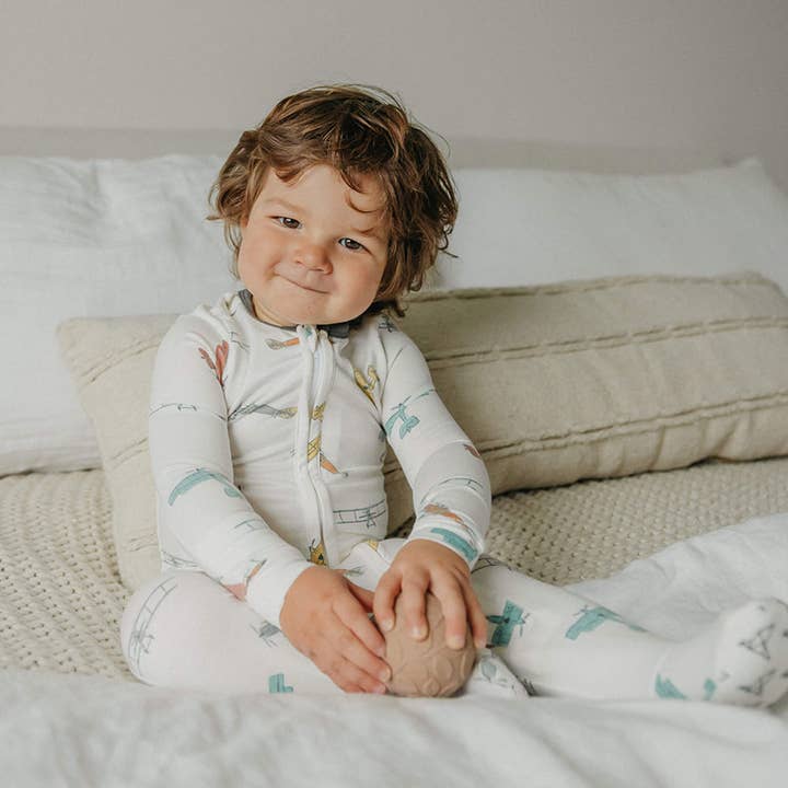 Zip-Up Footie Pajama - Ace for wholesale by Copper Pearl