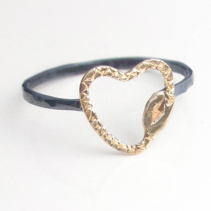 Heartoboros Ring for wholesale by House Of Snakes