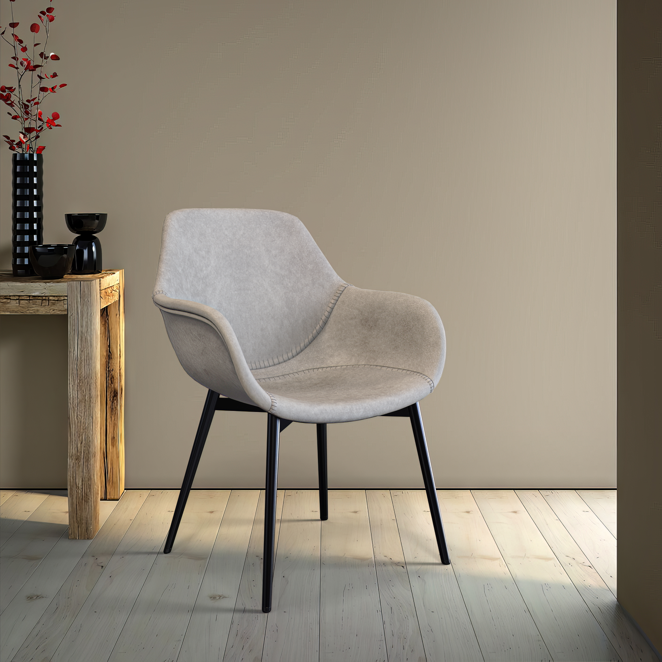 LeisureMod - Wholesale Chair - Markley Modern Ergonomic Leather Upholstered Dining Chair11