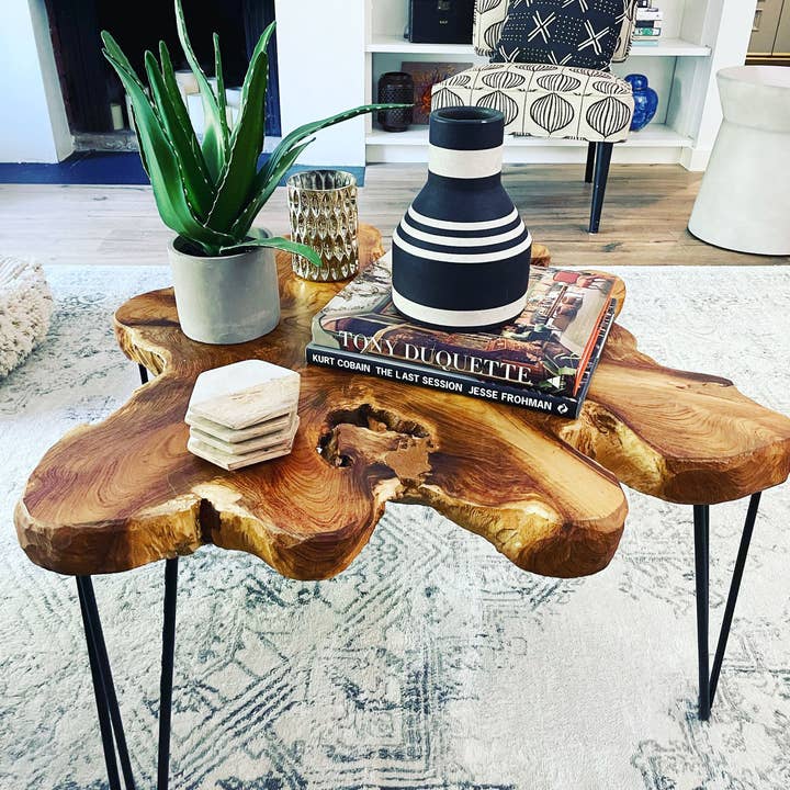 Andaluca - Wholesale Coffee Table - Teakwood Organic Slab Coffee Table1