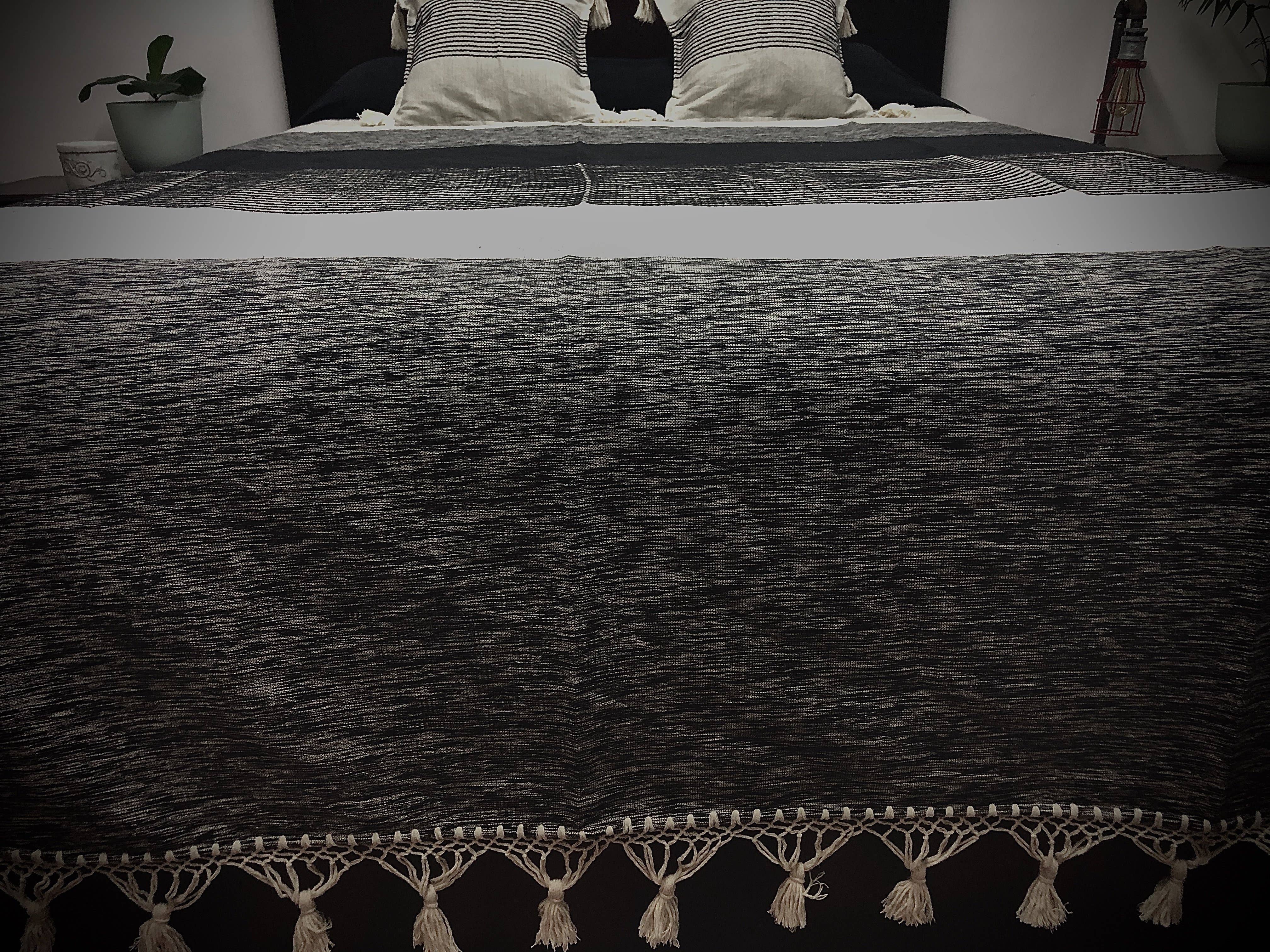 HomageMade - Venta al por mayor Conjunto de ropa de cama - Juego de cama con borla oaxaqueña hecha a mano0