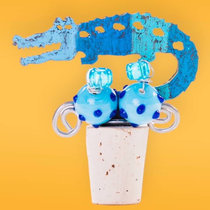 Alligator wine cork kitchen bar recycle metal bar nautical for wholesale by Whimsies