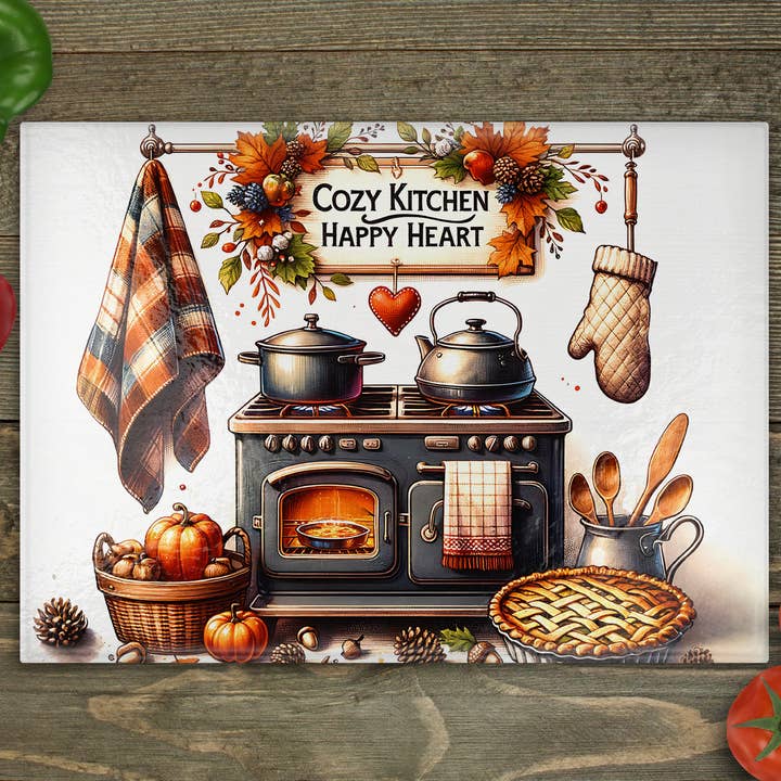 Gezellige Keuken Glazen Snijplank voor wholesale door Beautiful Creations by Laney