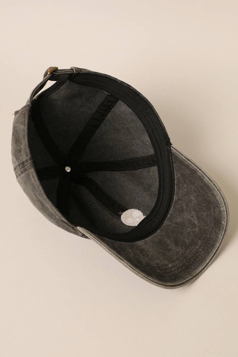 PRETO Boné de beisebol de algodão bordado caveira para venda a revendedores na Faire4