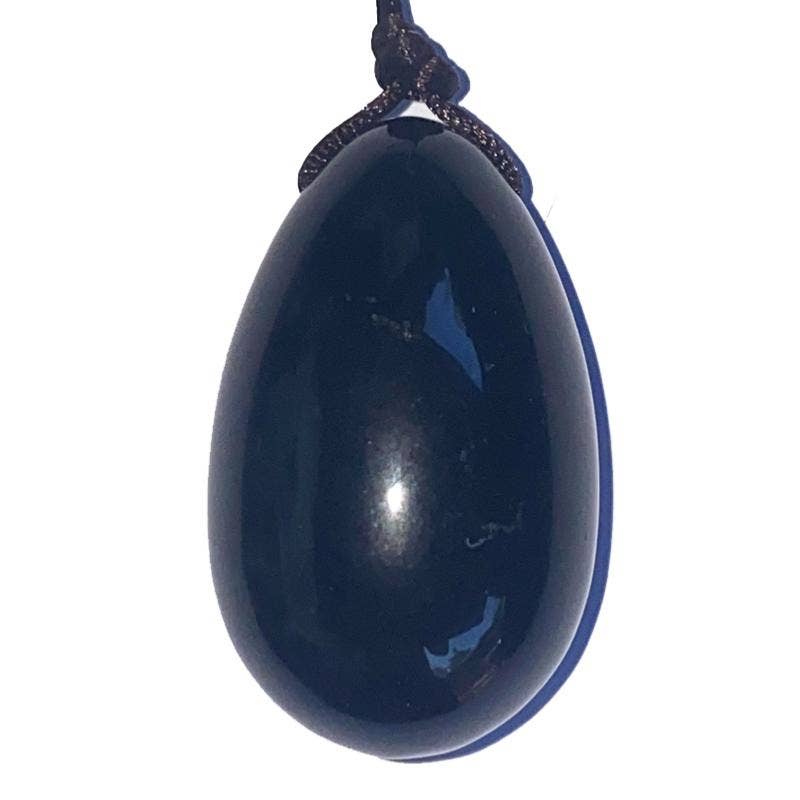La Boîte à Cailloux - Wholesale Spiritual Stone/Crystal - Black Obsidian Yoni Egg Mexico A 30-40mm0