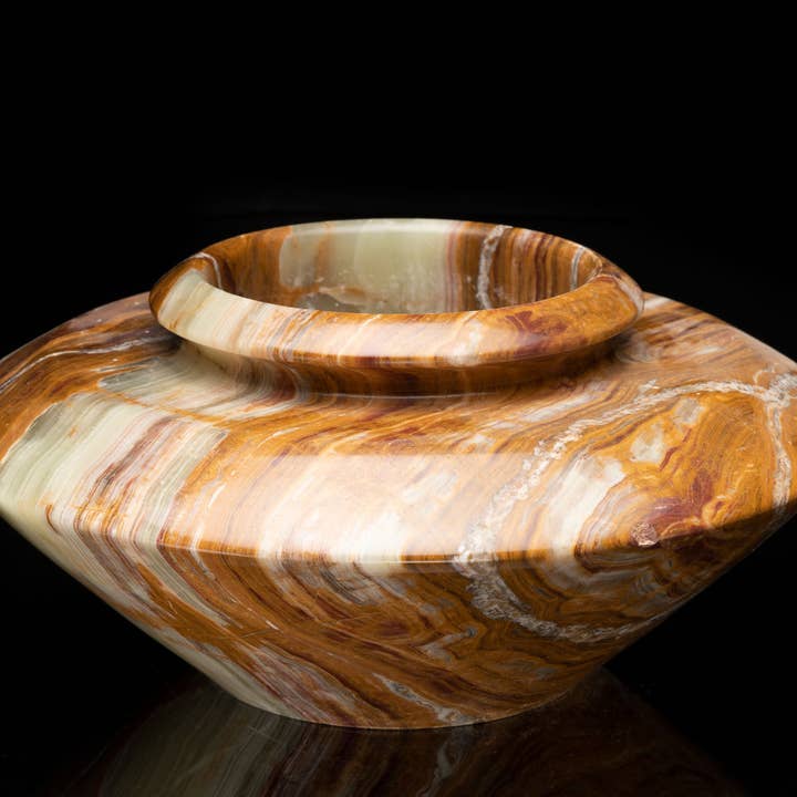 Banded Onyx Flowerpot // 15.5 Lb. for wholesale by Astro West