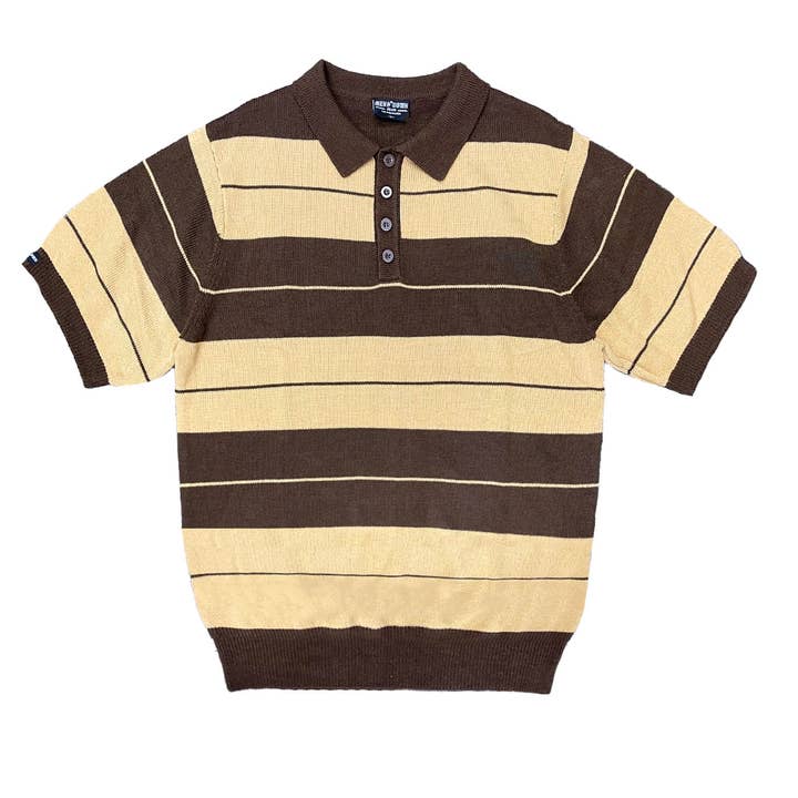 WEIV - Wholesale Polo - Men's - Charlie Brown Striped Knit 4 Button Polo Shirt10