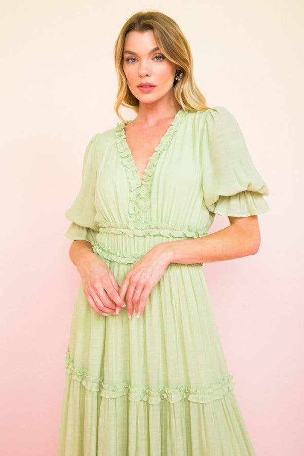 MELONE Ein solides Midikleid-AD2515 für den Großhandel auf Faire3