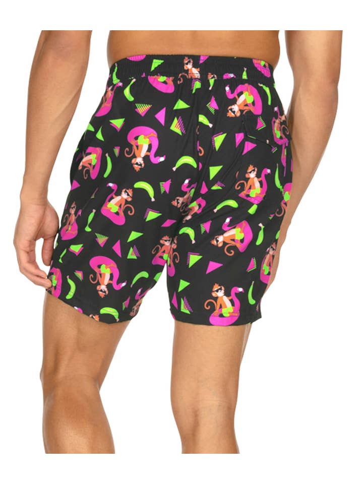 Tipsy Elves - Wholesale Swim Shorts - Men's - Monkey Business Stretch Swim Trunks - Men's Fun Bathing Suit