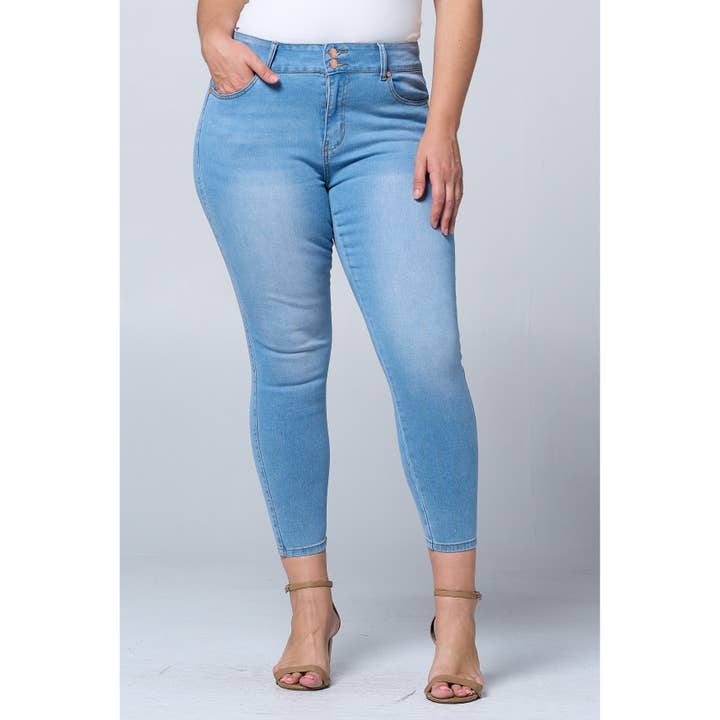 Blue Turtle - Wholesale Jeans - Women's - Plus Size Tummy Tuck Butt Lift Skinny Jean PH3502X Light