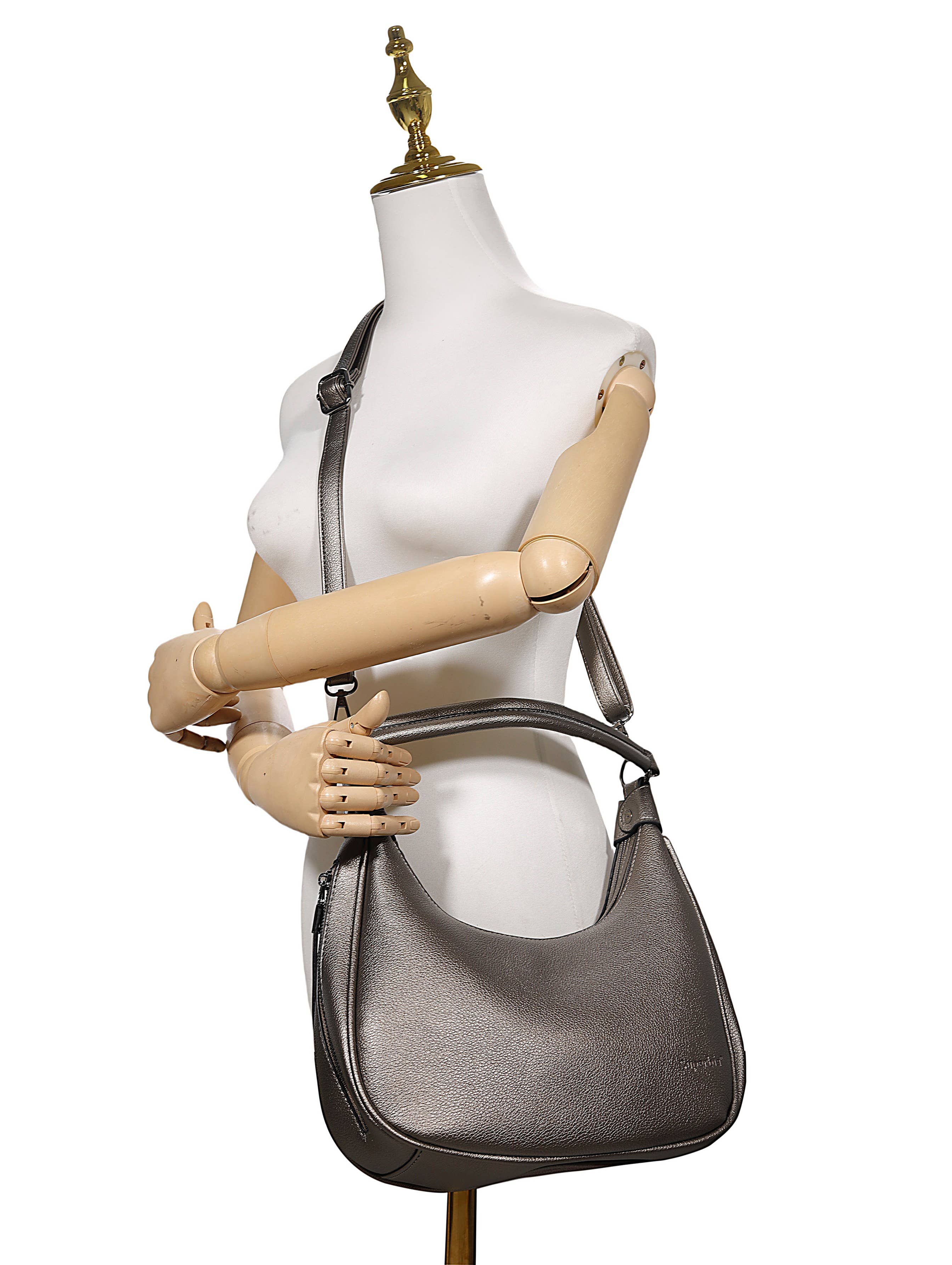 Superbia – wholesale Shoulder bag – women's – Superbia Soft Double Zipper Shoulder Bag Hobo Bag-9147 9