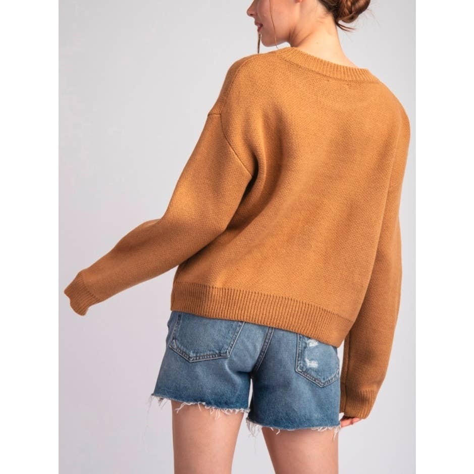 CAMEL 10416 AMOUR Long Sleeve Sweater Top for wholesale on Faire3