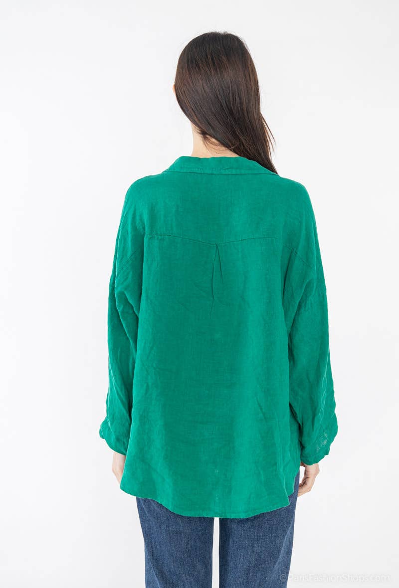 LINEN & COTTON HOUSE - Vente Chemise à col boutonné – femme - CHEMISE EN LIN. 48902 NINA15