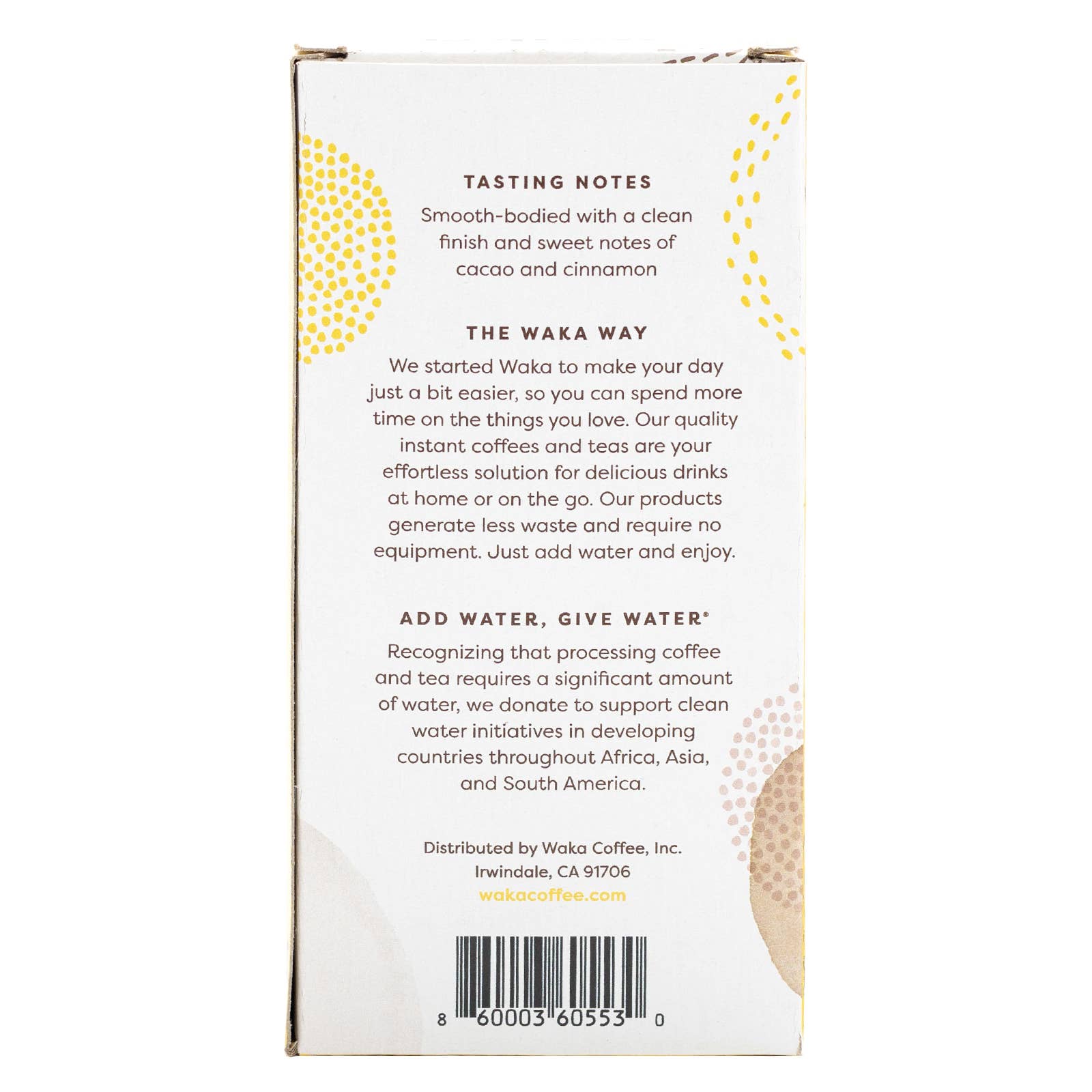 Waka Coffee & Tea - Wholesale Instant Coffee/Espresso - Medium-Strong Roast Single-Serve Instant Coffee 8 ct Box1