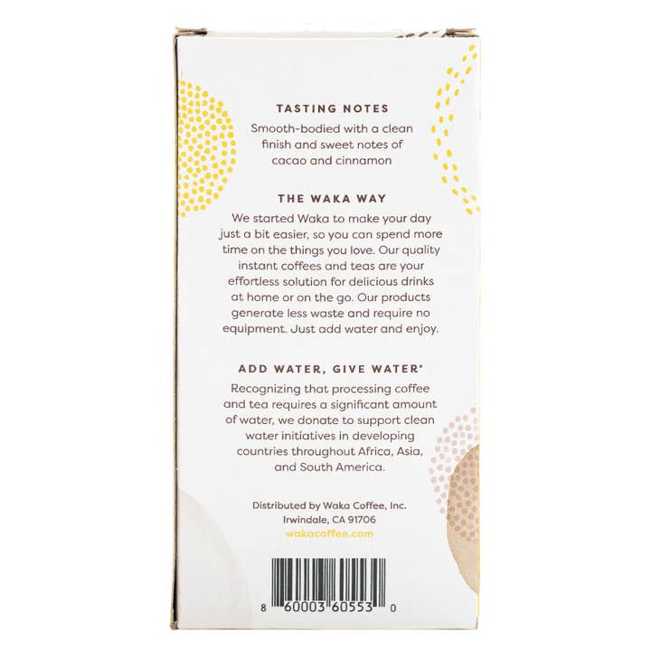 Waka Coffee & Tea - Wholesale Instant Coffee/Espresso - Medium-Strong Roast Single-Serve Instant Coffee 8 ct Box1