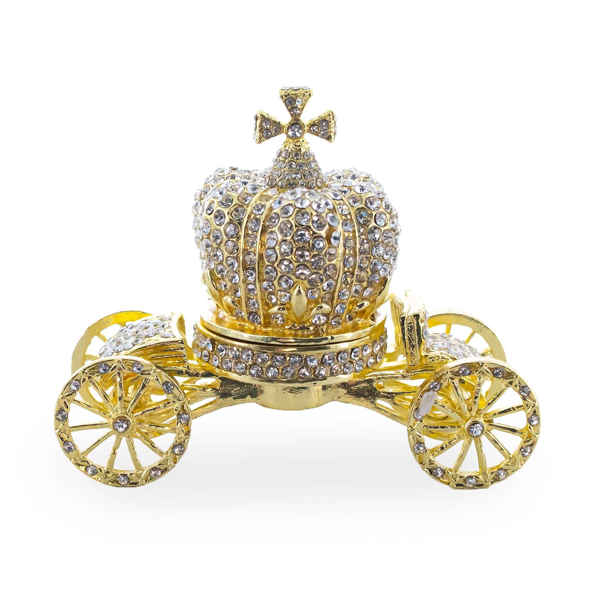 BestPysanky - Wholesale Decorative Figurine - Crystal Coach Crown Jewelry Trinket  Box Figurine2