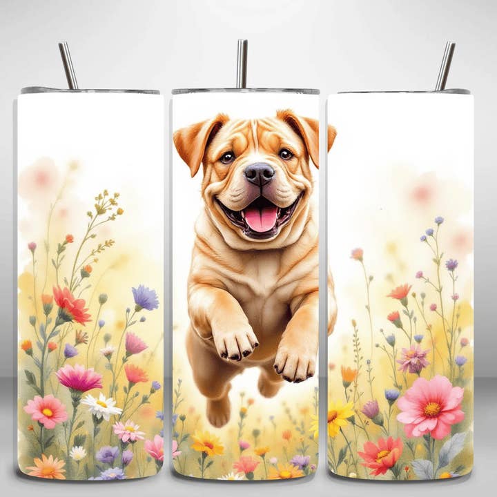 Gobelets en acier inoxydable 20oz Alpha Printing - Design chiot en course pour la vente par Alpha Wholesale