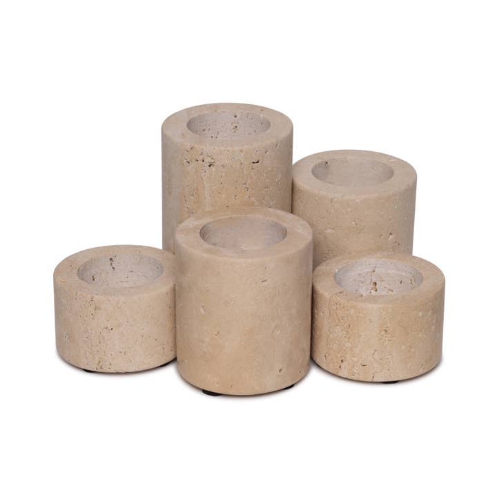MOOISA - Wholesale Candle Holder - Travertine tealight holder S Ø6x4cm6