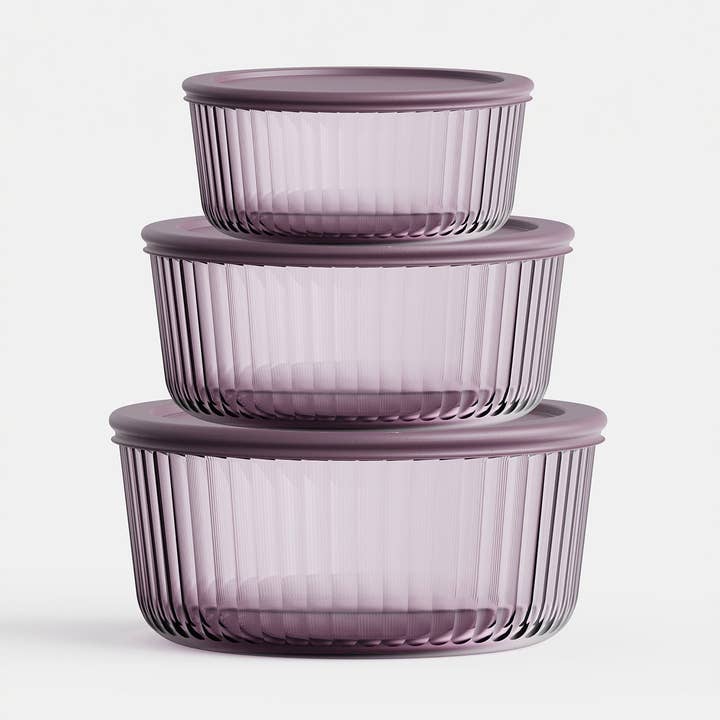 Tinted Round Container Set for wholesale by Genicook Product LLC