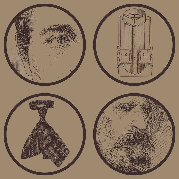 Gent inciso - Carta da parati vintage per la vendita all'ingrosso da parte di Detroit Wallpaper Co.