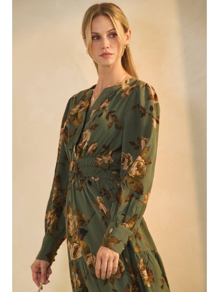 Oddi - Wholesale Dress - Women's - Plus Floral Printed Tiered Maxi Dress6