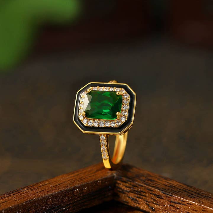 Bright MacMing - Wholesale Multi-Stone Ring - Green Princess Ring